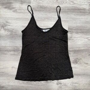 Jennifer Lopez Black Gold Metallic Sparkle Cami‎ Tank Top Women's Small